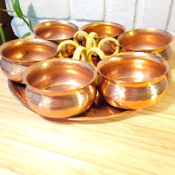 Zint Mid-Century Hammered Copper Cup Set - Picture 5 of 11